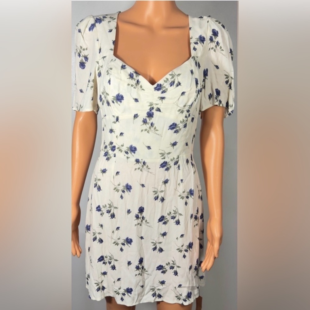 Reformation White and Blue Floral Mini Dress - Picture 3 of 11